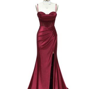 New Sheath Sleeveless Sophisticated Dress w/ Pleated Sweetheart Neck TC TL3048L